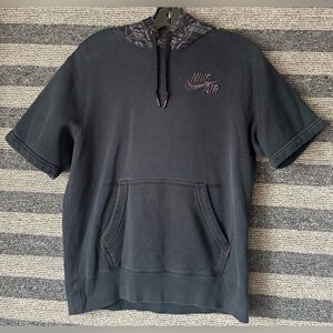 Nike Air Men's Black Short Sleeve Hoodie Sweatshirt Medium EUC